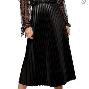 TopShop faux leather pleated skirt